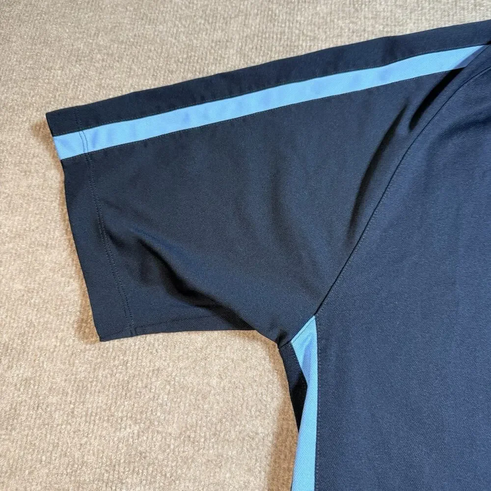 Nike XXL Short Sleeve Golf Polo Shirt Mens Navy Stripe‎ NikeFitDry Performance